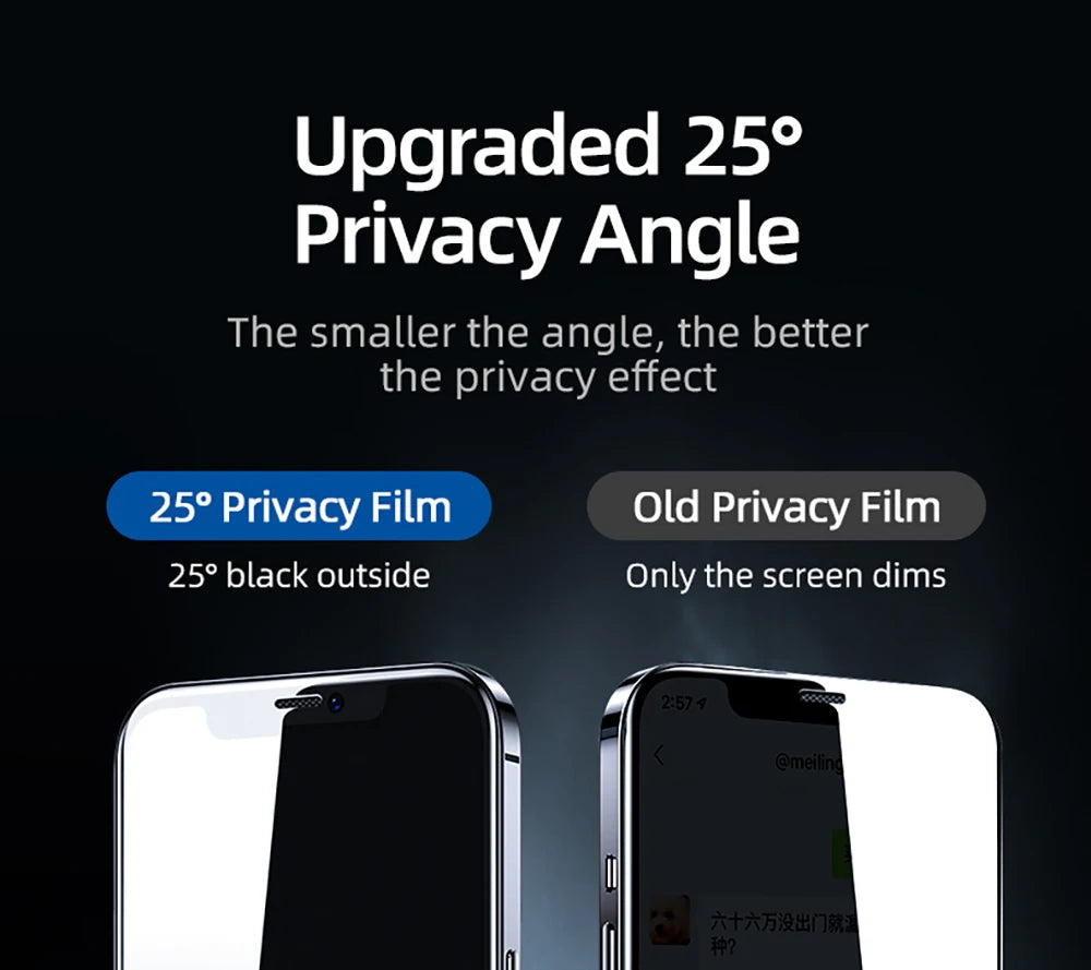 Joyroom Private Glass For iphone 17 16 15 14 ProMax Screen Protector Anti-spy Tempered Glass For iPhone Privacy Screen Protector