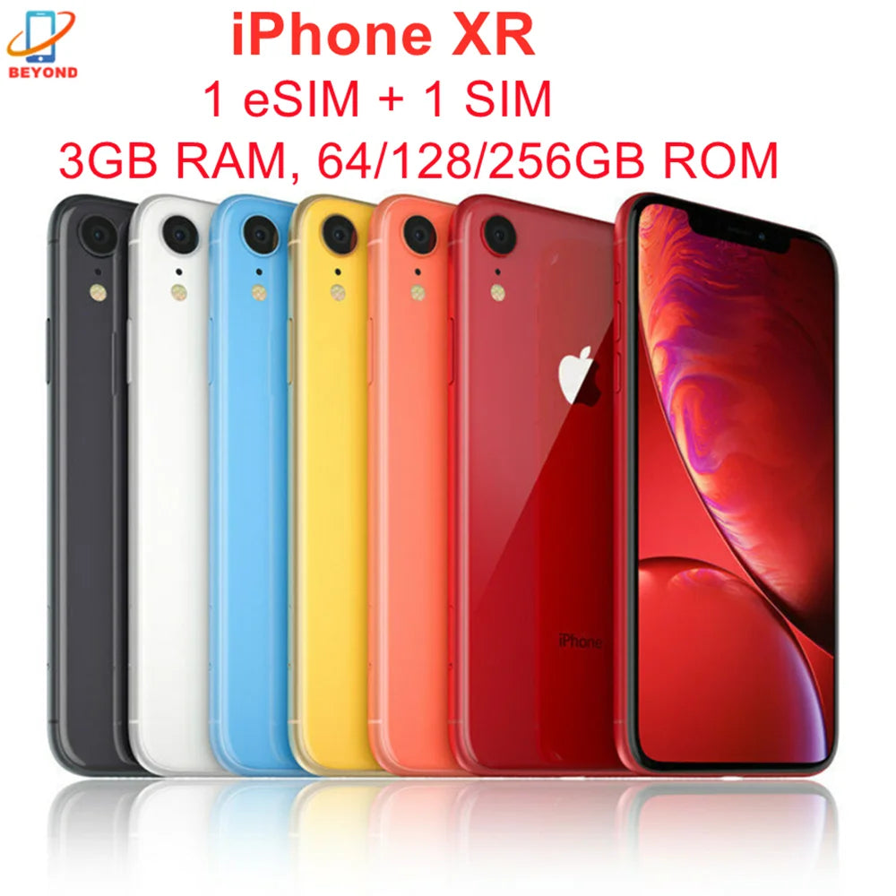 Apple iPhone XR Original 6.1" Liquid Retina IPS LCD RAM 3GB ROM 64GB/128GB/256GB 4G LTE IOS A12 Bionic Face ID Genuine Cellphone