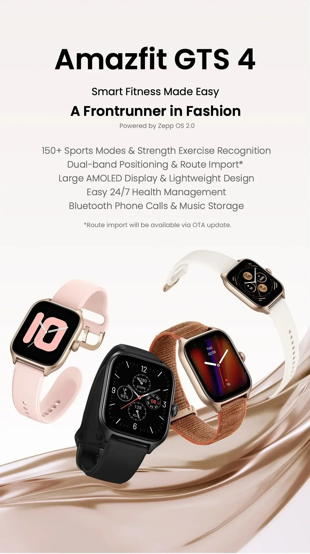 Brand New Amazfit GTS 4 Smartwatch Zepp OS GPS Alexa 24H Heart Rate 150 Sports Modes Smart Watch For IOS Android