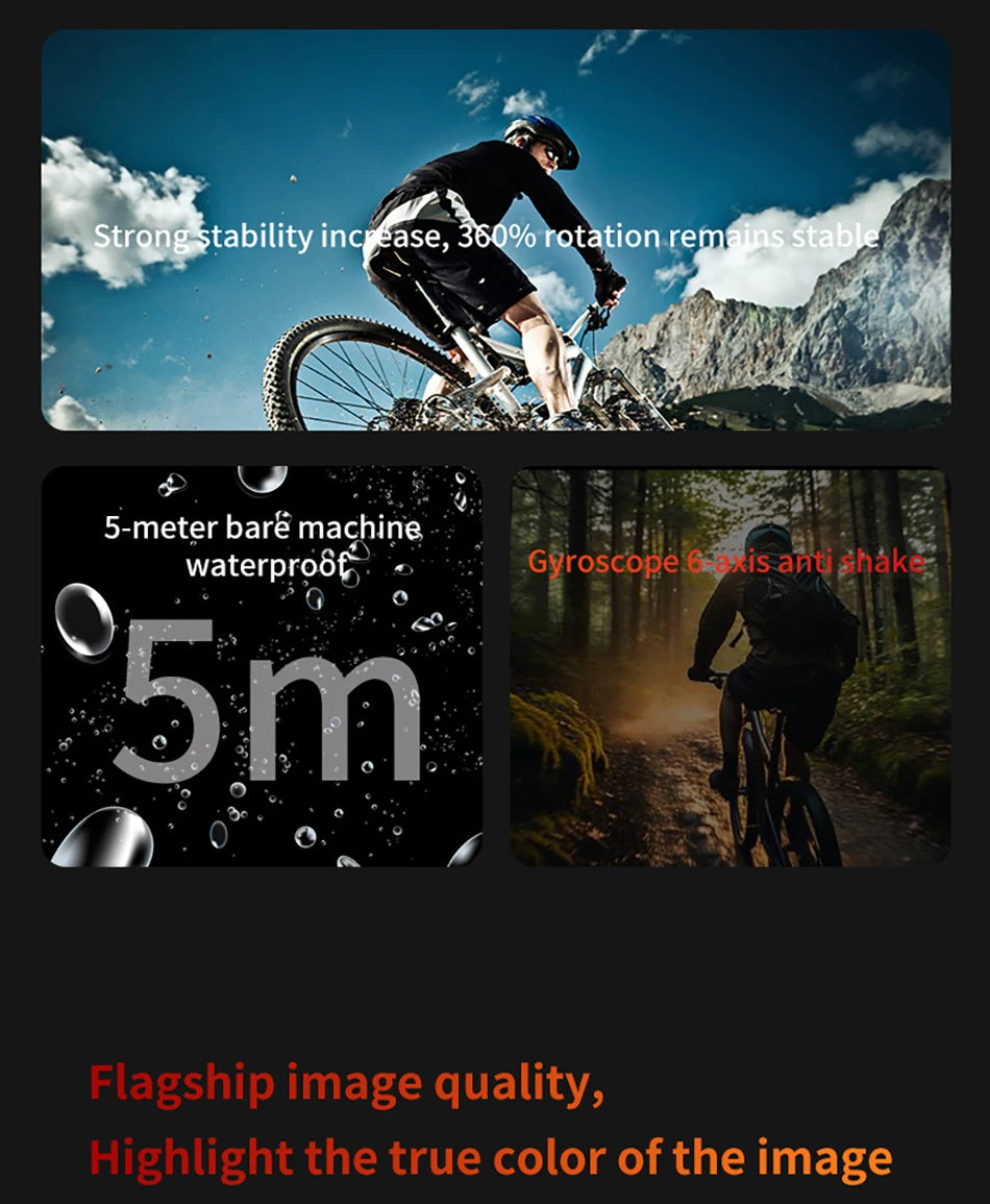 5K Action Camera V10 Electronic Image Stabilization 2" Touch LCD 4K Waterproof Action Camera Dashcam Motion Detection