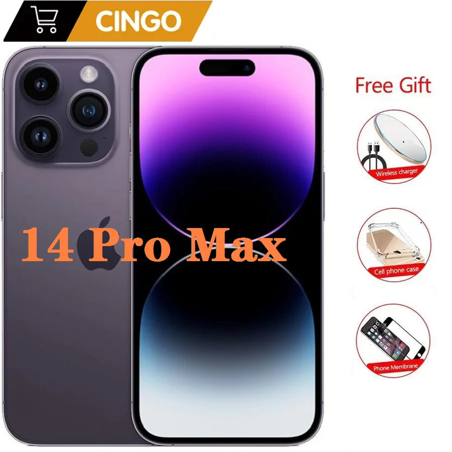 iPhone 14 Pro Max Dual eSIM 1SIM+ 1eSIM 128/256GB ROM 6GB RAM 6.7" Genuine Retina OLED Face ID NFC A16 cell phone