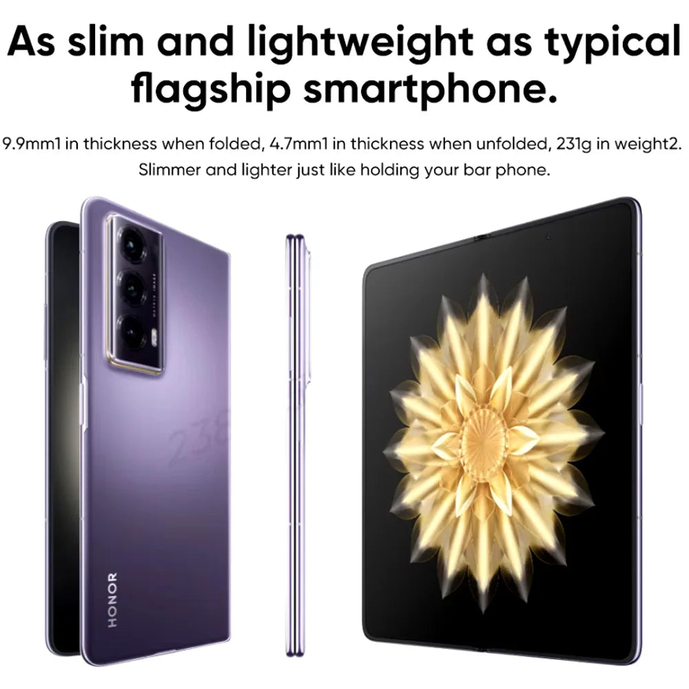 HONOR Magic V2 Global Version 5G Smartphone 7.92" Foldable OLED Display Snapdragon 8 Gen 2 HONOR 66W Charge 5000mAh BatteryNFC