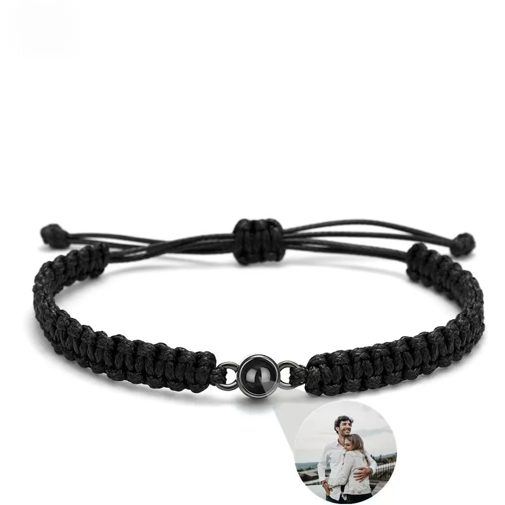 NEW Custom Photo Bracelet with Photo Projection Hand Woven Personalized Photo Projection Bracelet Memory Bracelet Photo - Universal Market