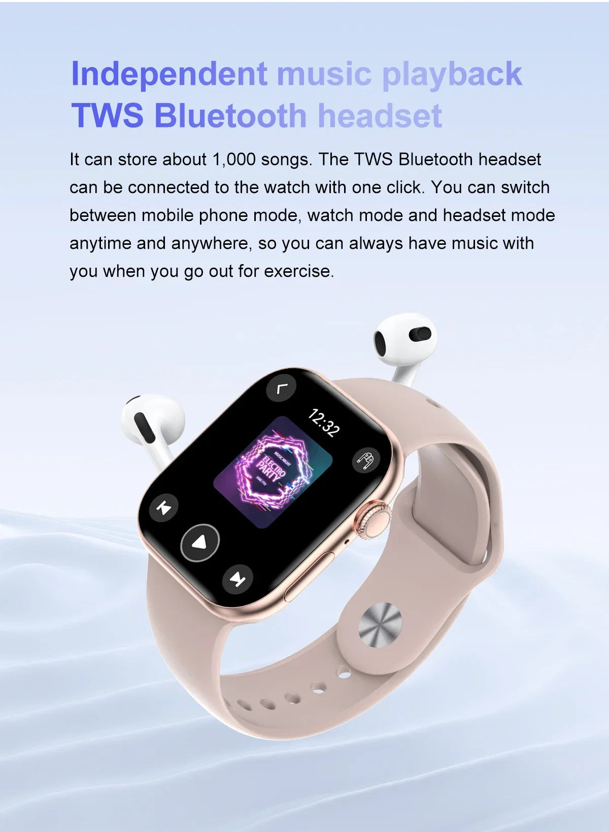 For Apple DT Watch X Mini Smart Watch 3D Menu Video AI Voice NFC Sports Record Health Test 1.85 Inch AMOLED Women Smartwatch