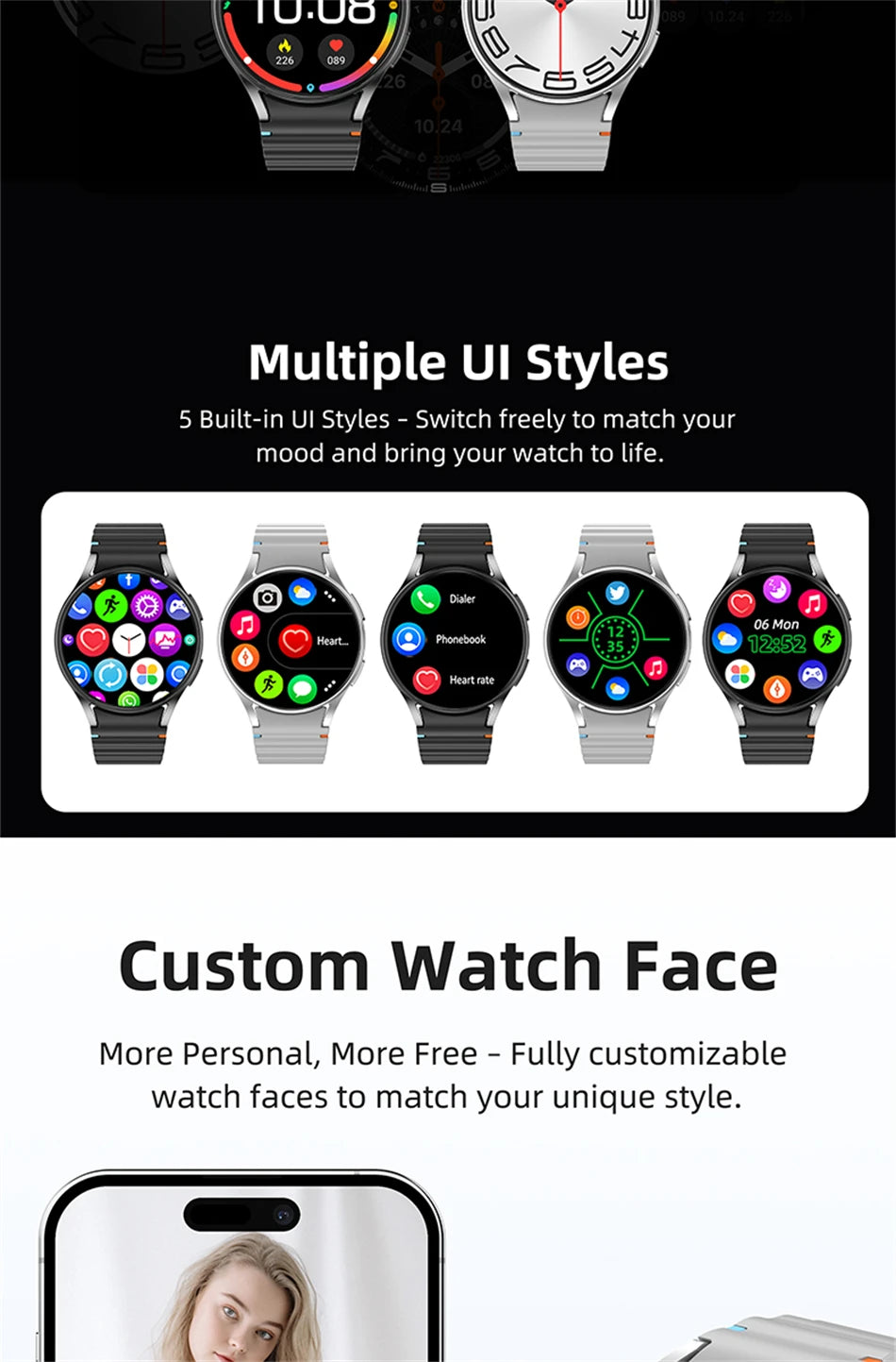 2025 New Bluetooth Call Smart Watch 7 Classic Men AMOLED HD Screen AI Voice Assistant Bluetooth Call NFC GPS Smartwatch Women