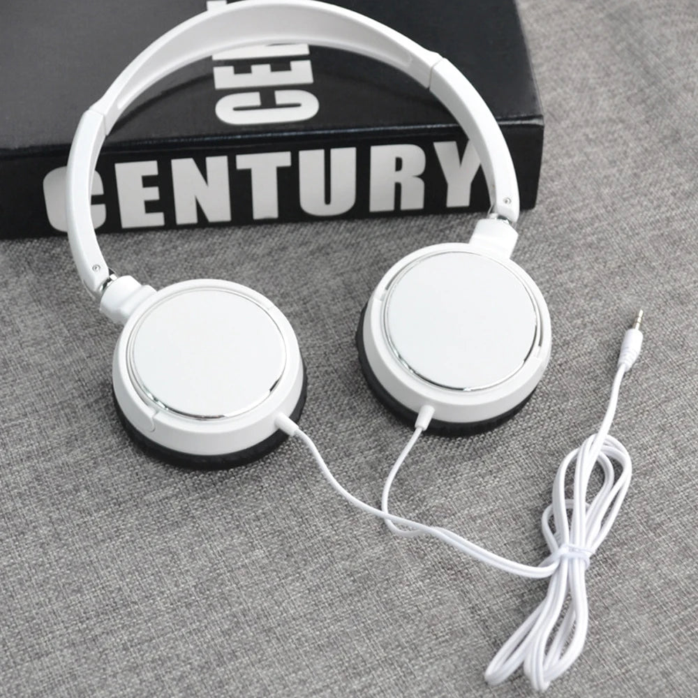 Universal 3.5mm Wired Computer Headphone Foldable Portable Music Gaming Headset Noise Canceling Sports Earphone Stereo Headset - Universal Market