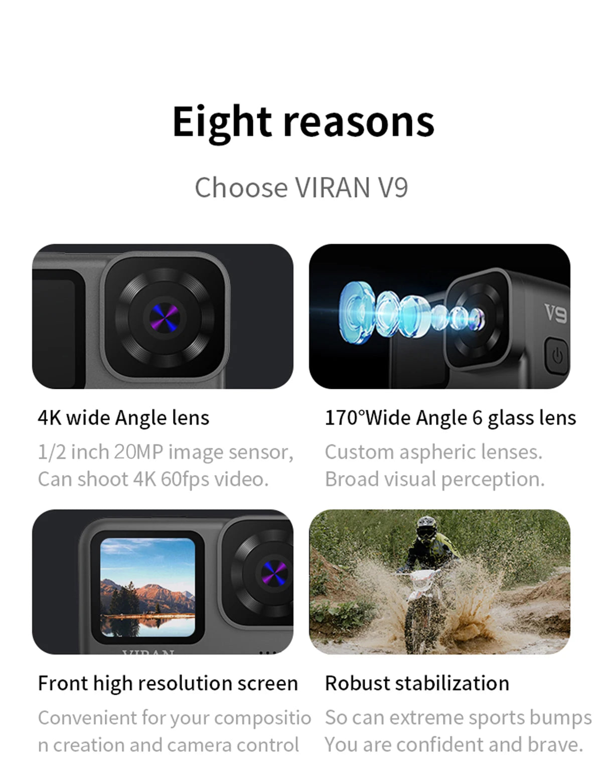 NEW CERASTES V9 4K WiFi Anti-shake Action Camera Go With Remote Control Screen Waterproof Sport Camera pro drive recorde