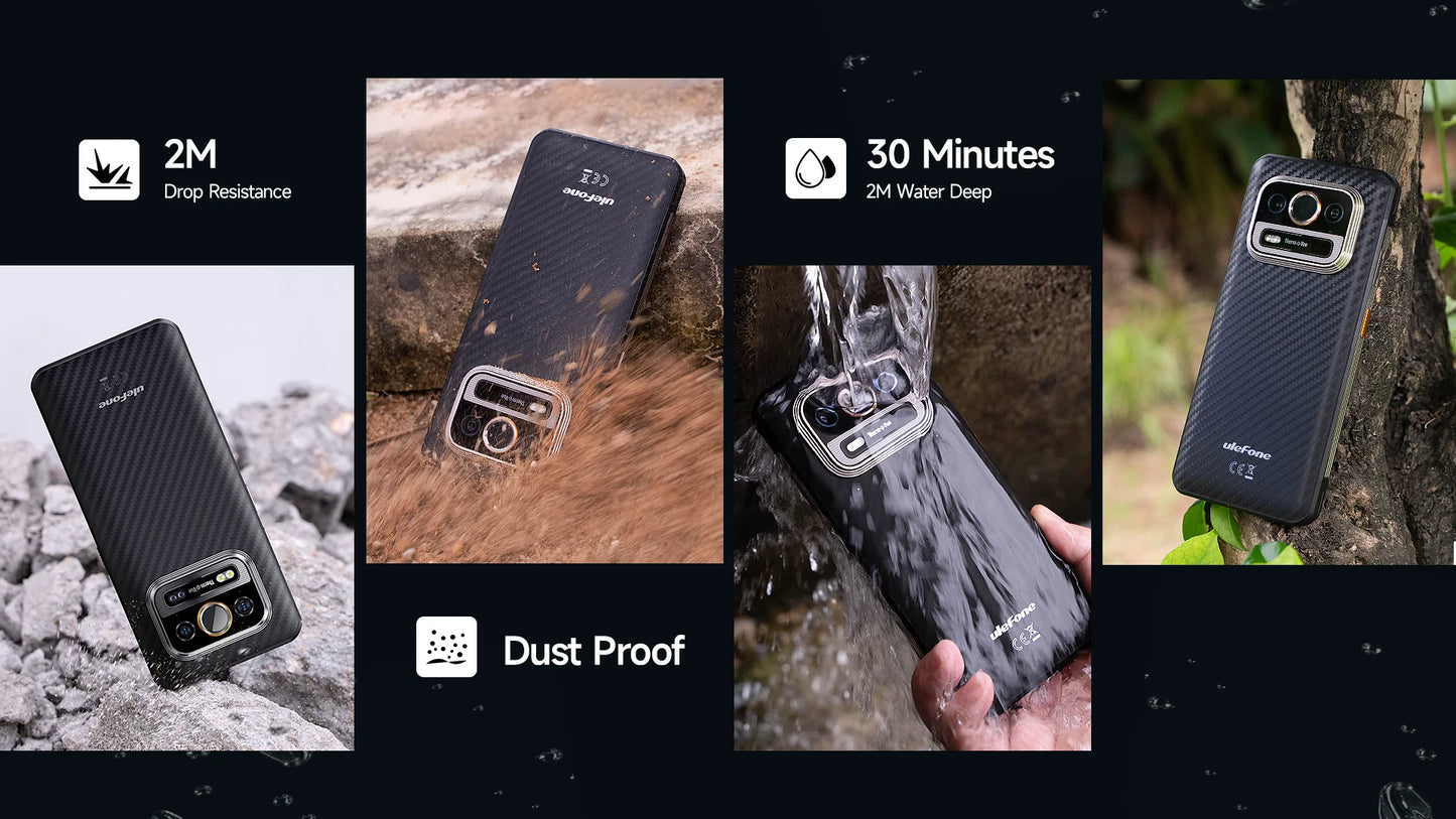 Ulefone Armor 25T 4G Rugged Phone Android 14 33W 50MP+64MP Night Camera NFC Waterproof Smartphone 6.78" 120Hz 256GB ROM Global