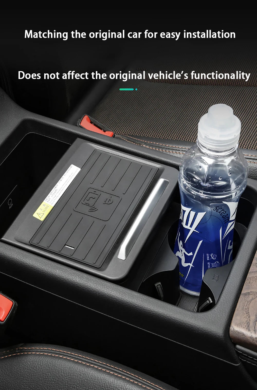 Car Wireless Mobile Phone Charger Center Console Storage QI 18W iPhone fast charge for Porsche Cayenne E3 2019–2025