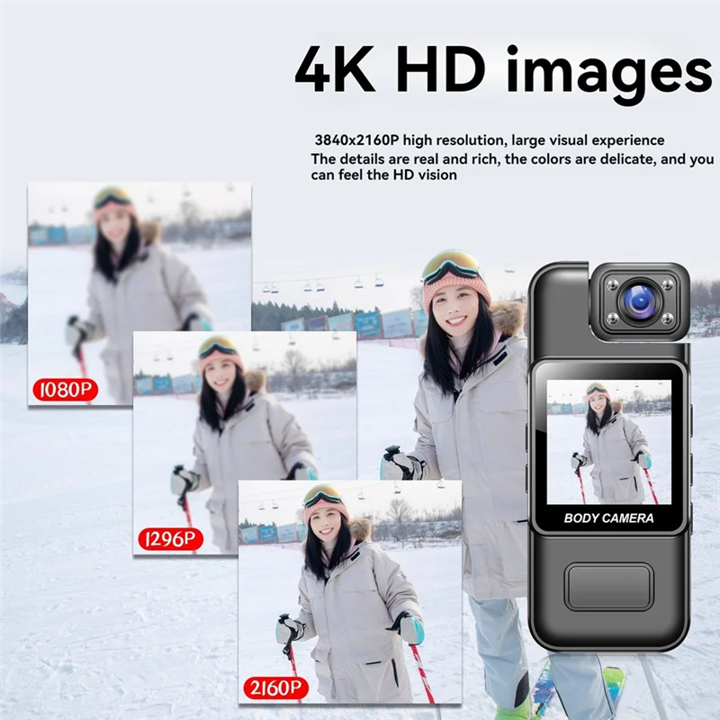 Wifi Mini Camera 4K HD Digital Video Recorder 180° Rotatable Lens Portable Action Camera Recorder 128G