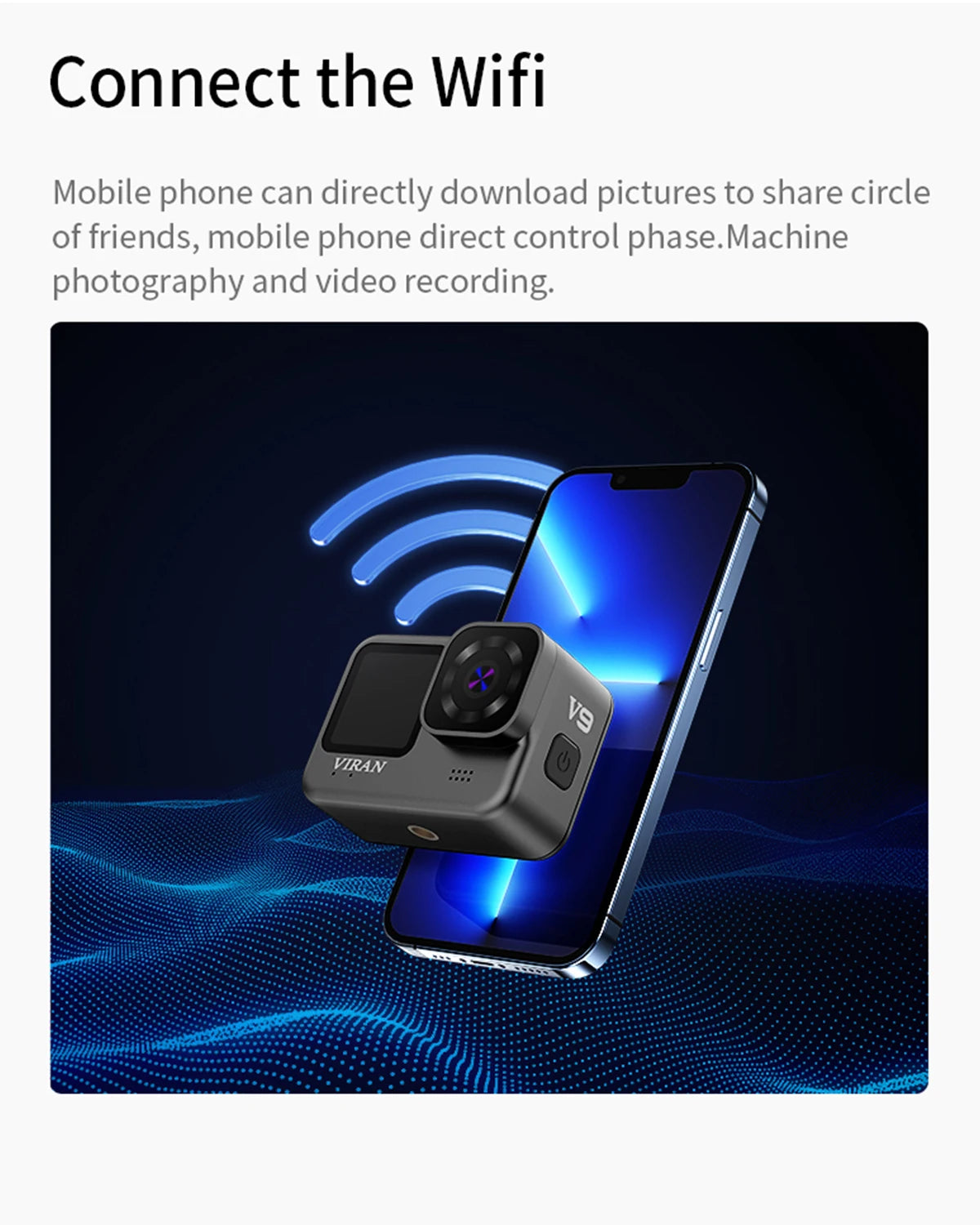 NEW CERASTES V9 4K WiFi Anti-shake Action Camera Go With Remote Control Screen Waterproof Sport Camera pro drive recorde