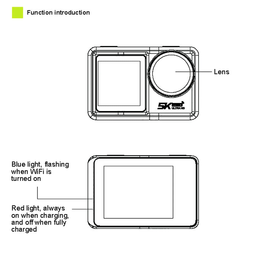 2" IPS Dual Screen Action Camera 5K 30FPS 4K 60FPS 48MP EIS Video With Optional Filter Lens 1080P Webcam Vlog WiFi Sports Cam