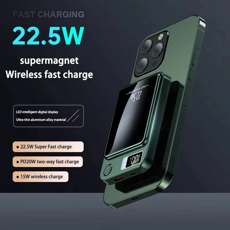Oneplus 200000mAh Wireless Magnetic Power Bank 22.5W Fast Charging Portable External Battery PowerBank Magsafe for iPhone Huawei