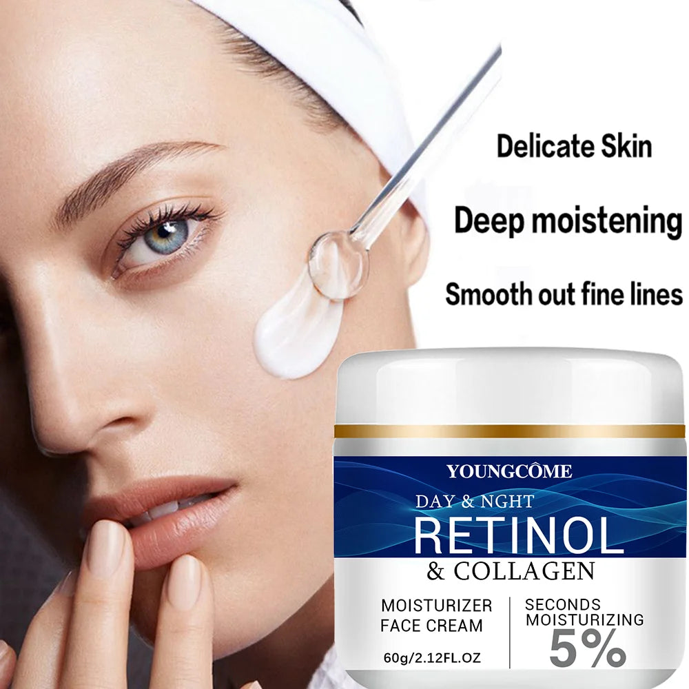 Collagen Retinol HyaluronicAcid Facial Cream Anti Aging Firming Lifting Fade Fine Lines Whitening Moisturizing Brightening Skin