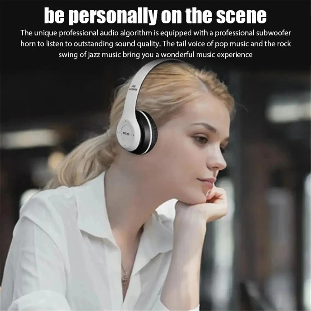 P47 Wireless Headphones Bluetooth 5.0 Earphones Foldable HIFI Stereo Bass for Music Gaming Kid Girl Earphone for Smartphone - Universal Market
