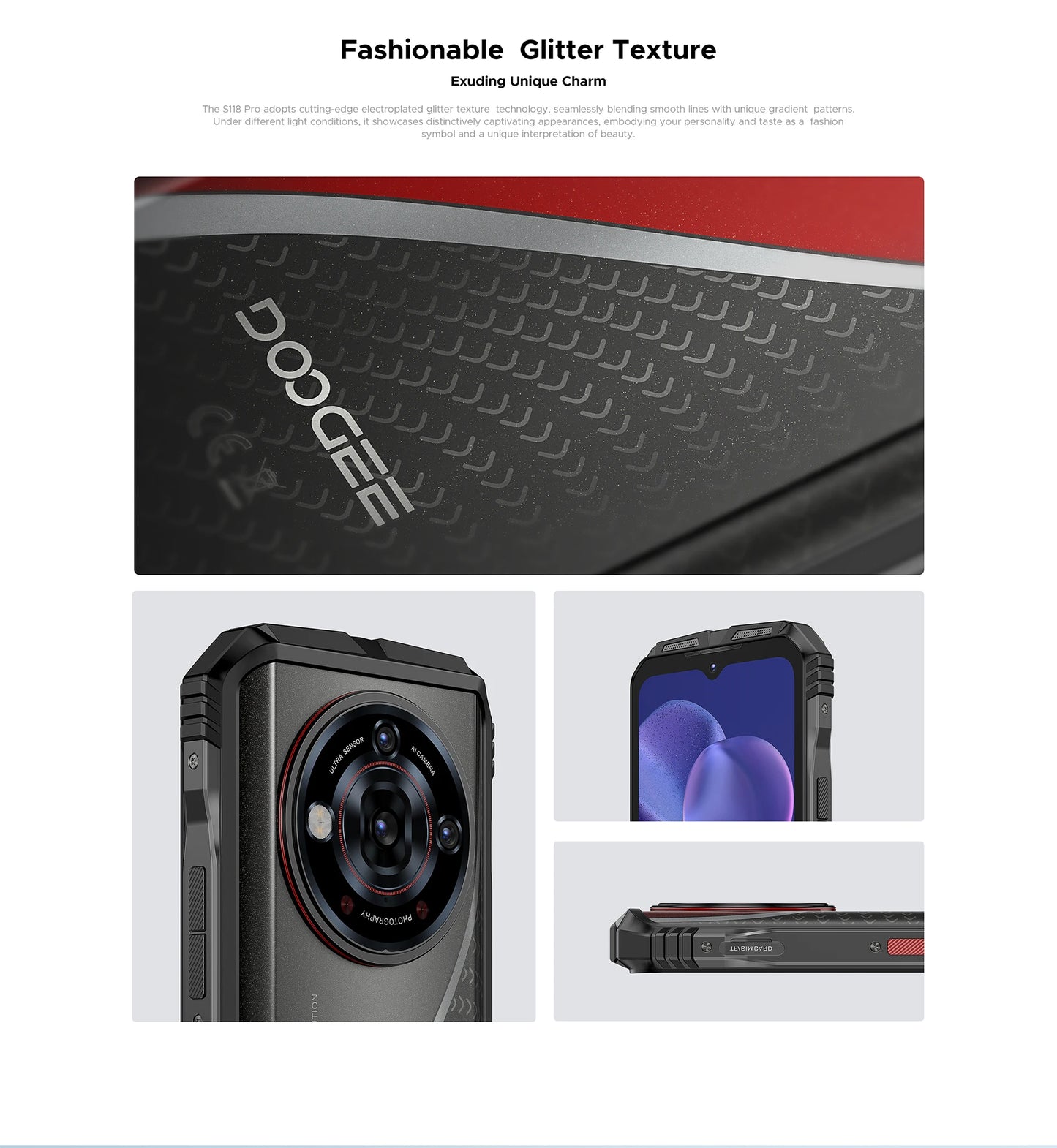 DOOGEE S118 Pro 5G Rugged Phone Dimensity 7050 10800mAh Battery 6.6'' FHD 120Hz 8GB RAM 512GB ROM Cell Phone NFC