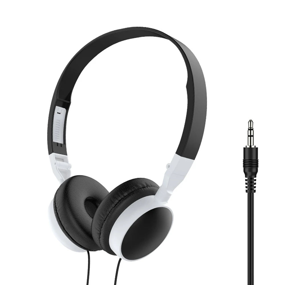 Universal 3.5mm Wired Computer Headphone Foldable Portable Music Gaming Headset Noise Canceling Sports Earphone Stereo Headset - Universal Market