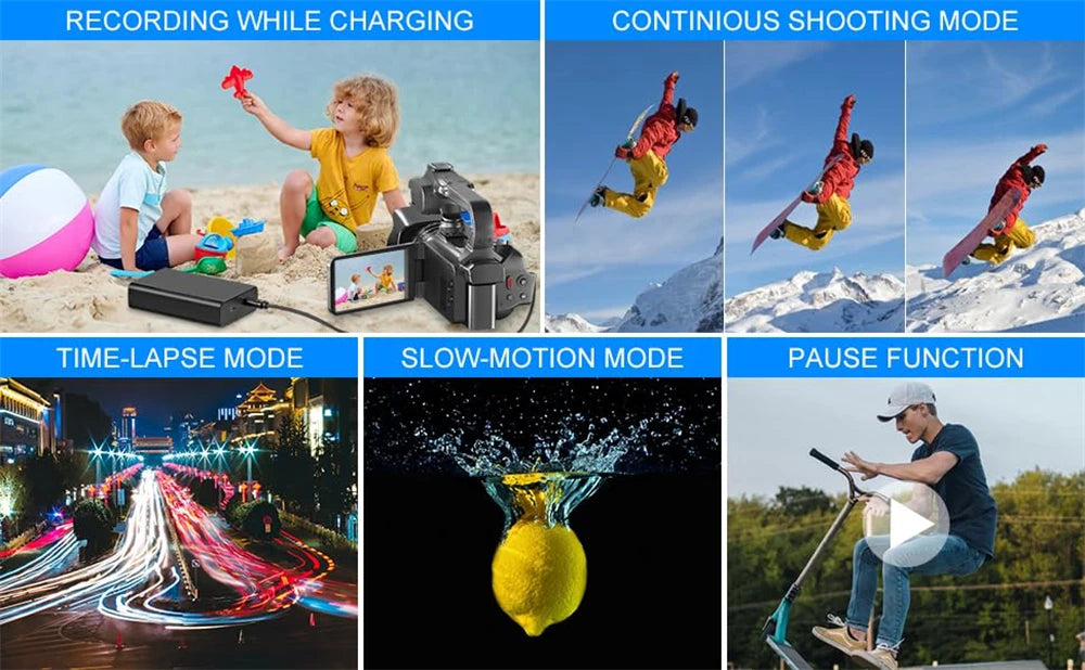 64MP 4K 60FPS Camcorder For Tiktok Youtube Video Camera Rotate Touch Screen Photography Camera WIFI Streaming Webcam Recorder - Universal Market