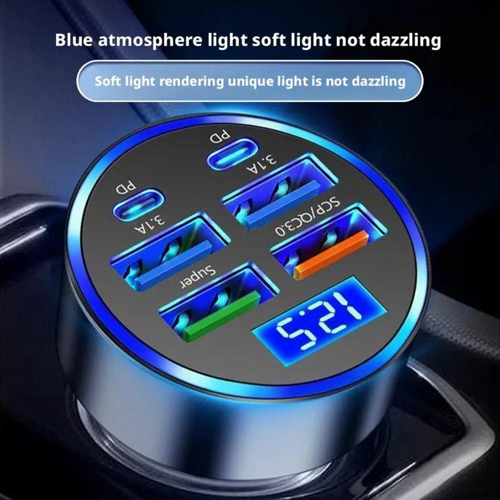 300W USB Car Charger PD QC3.1 USB C Car Phone Charger Type C Adapter for iPhone Samsung Huawei Xiaomi Quick Charge 