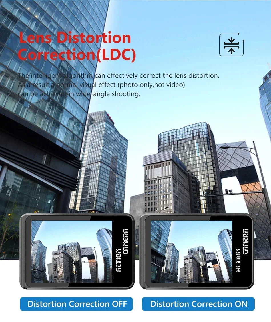 2" IPS Dual Screen Action Camera 5K 30FPS 4K 60FPS 48MP EIS Video With Optional Filter Lens 1080P Webcam Vlog WiFi Sports Cam