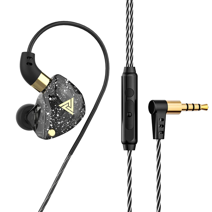 Original QKZ AK6 Copper Driver HiFi Wired Earphone 3.5MM Race Sport Headphone Bass Stereo Headset Music Earbuds In Ear With Mic - Universal Market