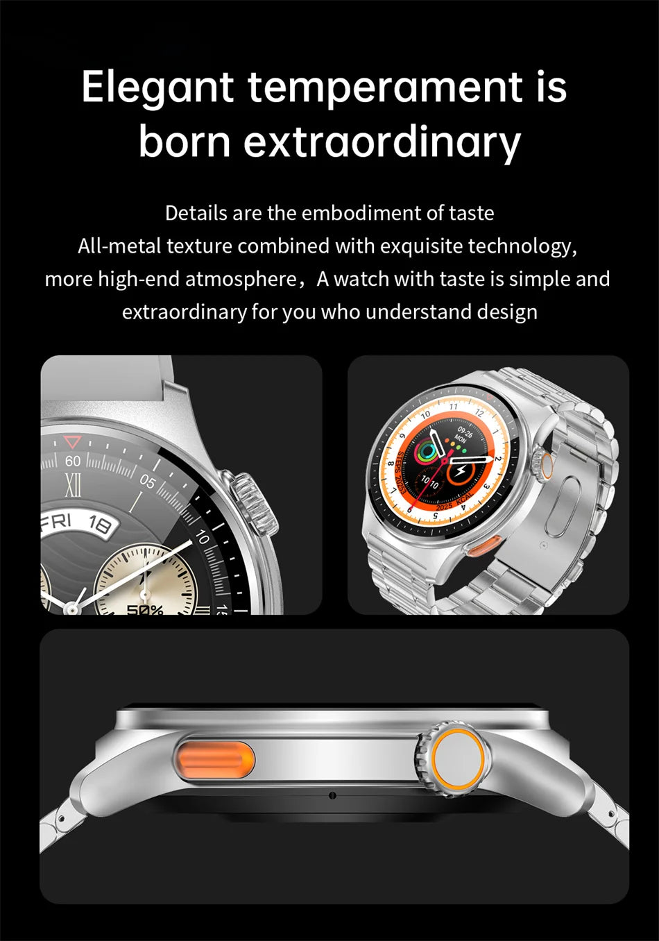 2025 New Outdoor Sport Smart Watch GPS Track Health Monitoring AI Voice Waterproof Fitness Bluetooth Call Smartwatch For HUAWEI