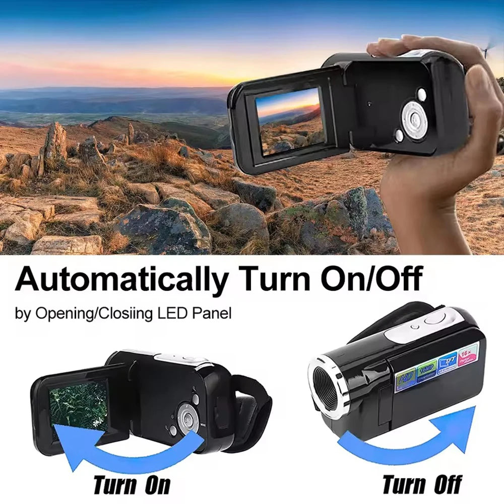 32GB 1080P 16MP 16X Zoom Digital Camera With Fill Light 2.0'' Rotatable Screen Camcorder HD Video Recorder Camera Birthday Gift