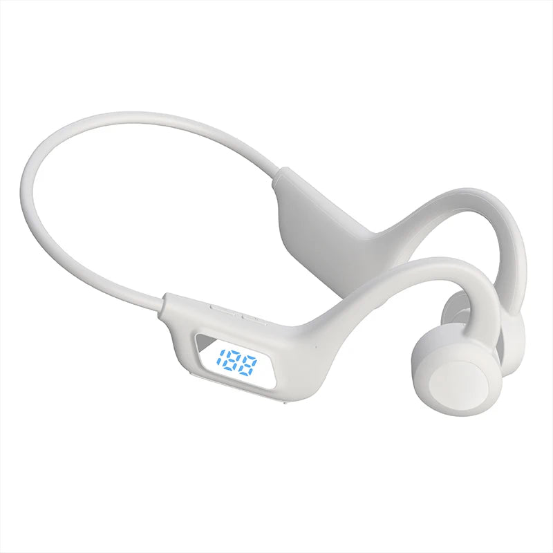 JS7 Bone Conduction Headphones Tf Card Digital Display Fone Headset Hands-free Call Auriculares Sports Open-ear Earphone - Universal Market