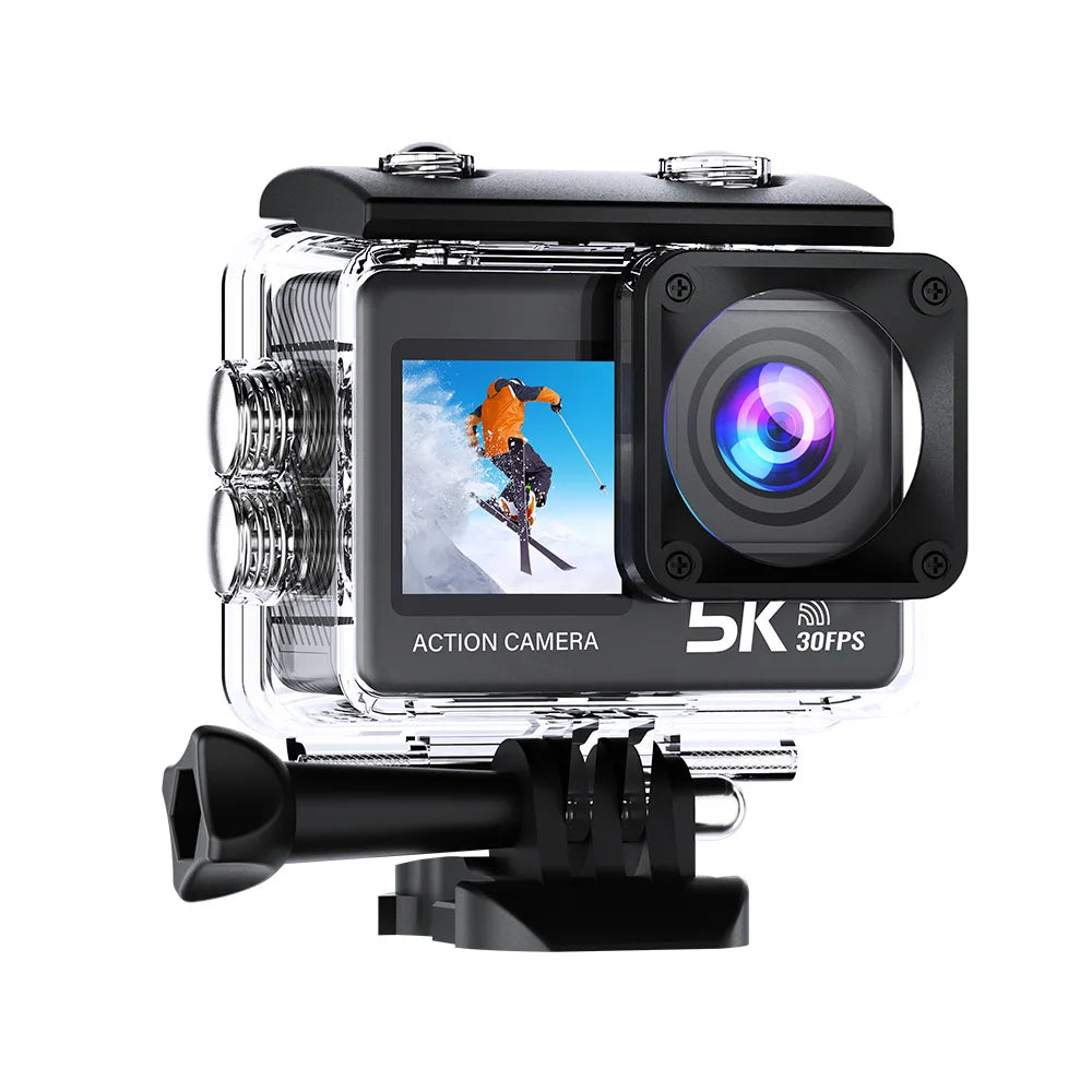 G9SE Action Camera 5K30fps 4K60fps 50MP 2.0 Touch LCD EIS DVR Webcam Dual Screen Wi-Fi 170D Waterproof 30M 5X Zoom Sports Camera
