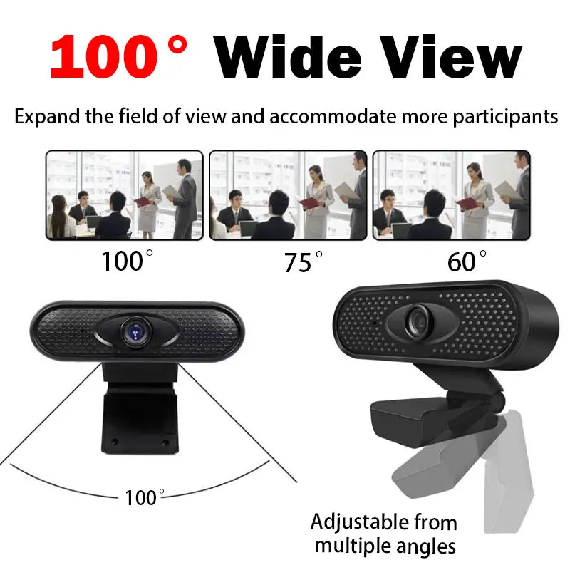 2K Full HD 1080P Network Camera Built in Microphone USB Camera Mini Web Cam for Auto Focus PC Mac Laptop Video Shooting Camera
