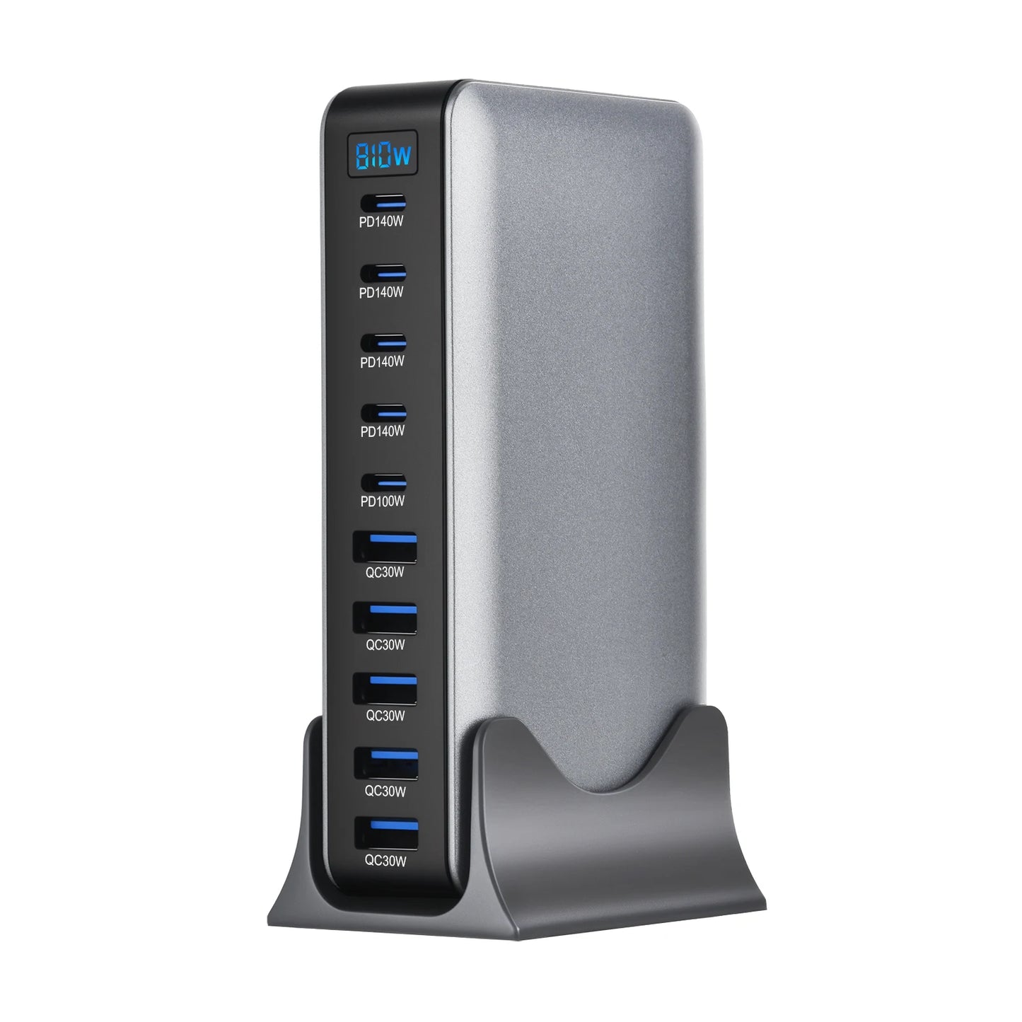 2025 New 810W GaN PD3.1 Fast Charging Station Adapters USB Type C 10-Port Desktop Fast Charger for Mobile & Tablets Dropshipping