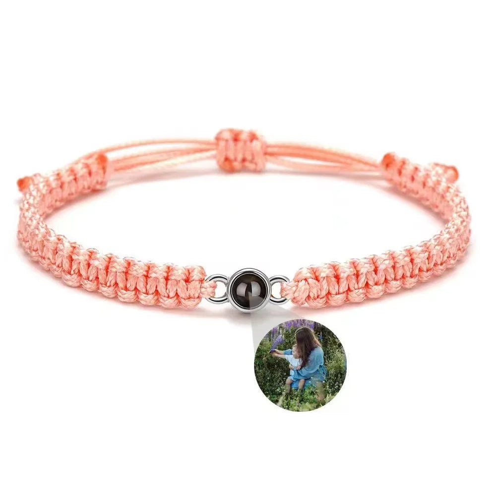 NEW Custom Photo Bracelet with Photo Projection Hand Woven Personalized Photo Projection Bracelet Memory Bracelet Photo - Universal Market