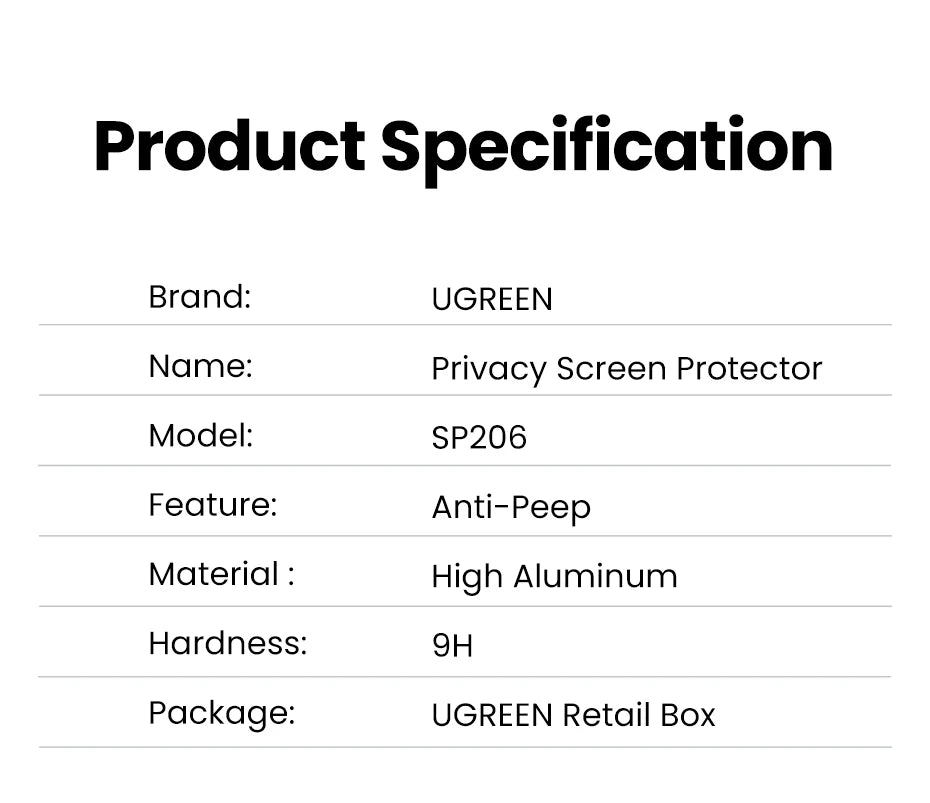 UGREEN 2PCS Privacy Screen Protector For iPhone 15 14 13 Pro Max Anti-Spy Tempered Glass For iPhone 14 Plus Screen Protectors