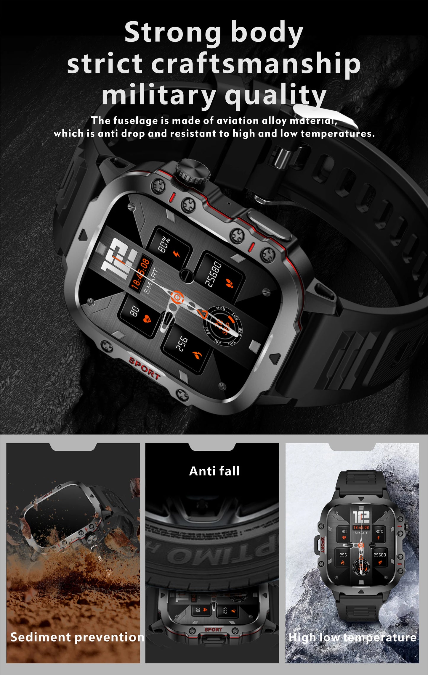 2025 Outdoor Smart Watch Men 2.01" Screen 3ATM Waterproof Watches Bluetooth Call Ai Voice Sport Smartwatch For Android IOS Phone