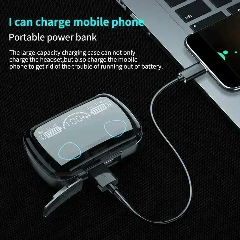 Original M10 Headphones Bluetooth Wireless Earpods Sports Stereo Noise Canceling Headphone Microphone Speaker - Universal Market