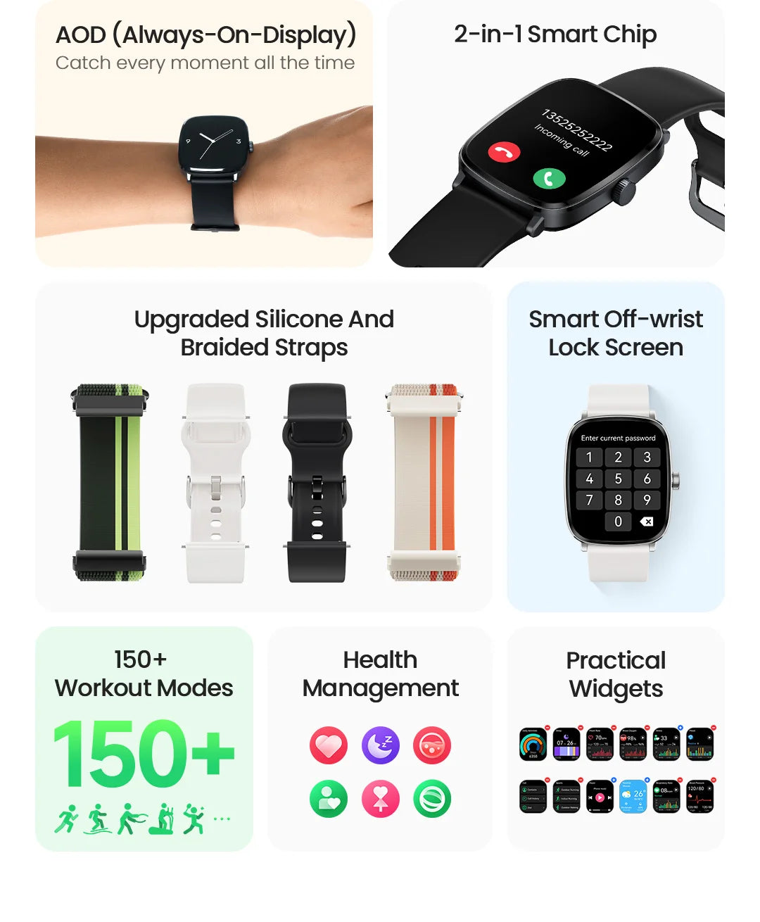 HAYLOU RS5 Smart Watch Men 2.01'' AMOLED Display 24H Health Monitoring Bluetooth Phone Calls AI Voice Assistant Sport Smartwatch
