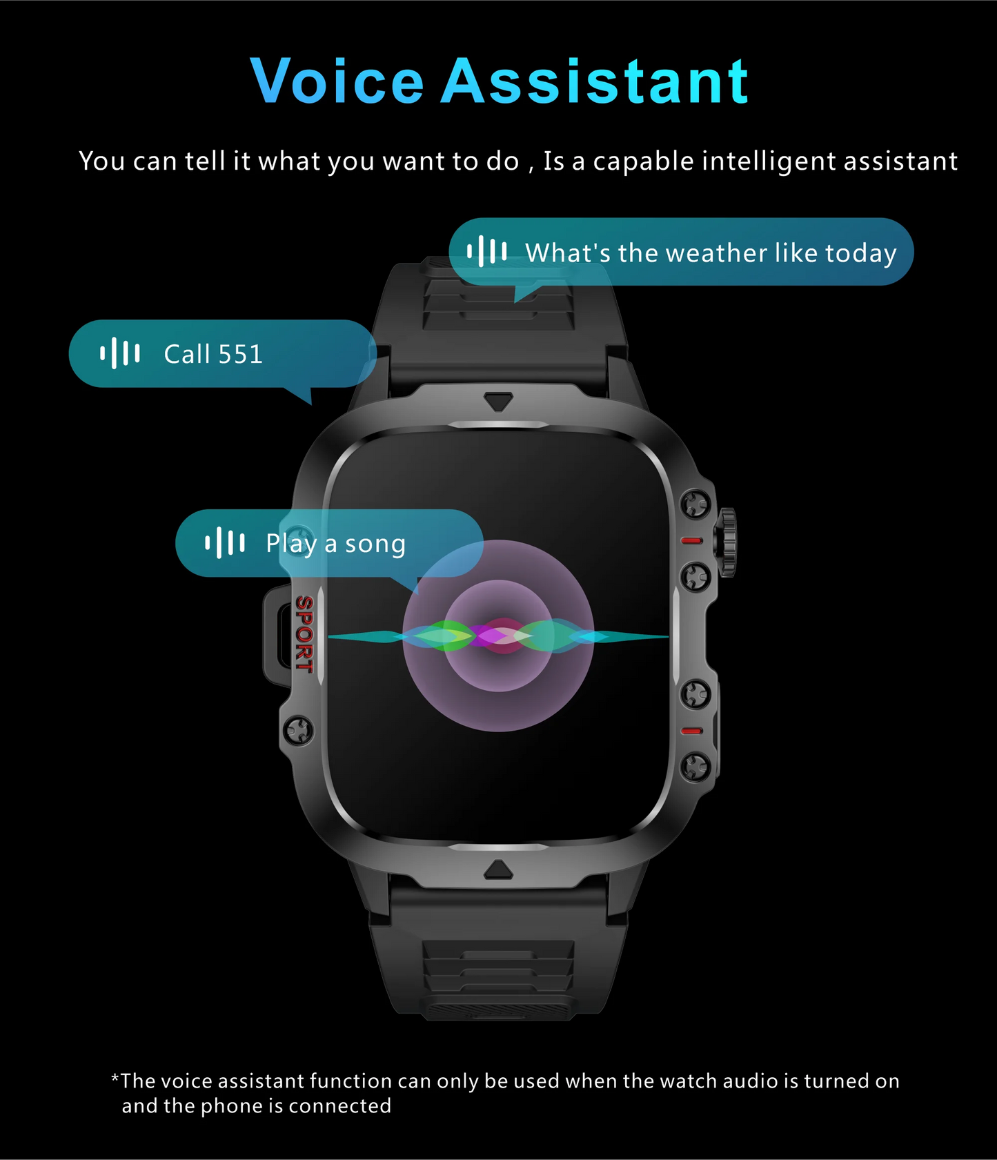 2025 Outdoor Smart Watch Men 2.01" Screen 3ATM Waterproof Watches Bluetooth Call Ai Voice Sport Smartwatch For Android IOS Phone