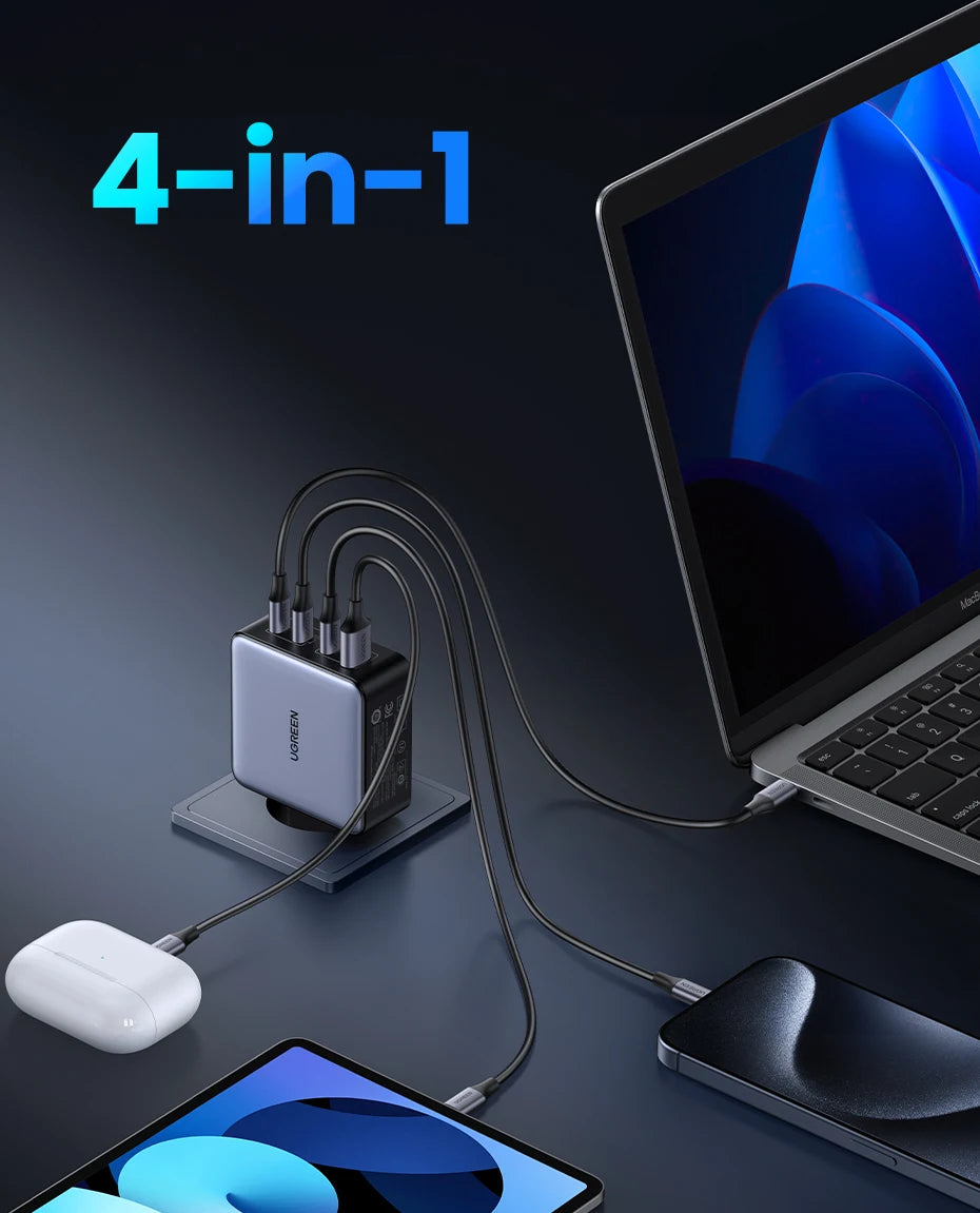 UGREEN 160W GaN Charger PD3.1 Type C For Macbook Pro Laptop USB Fast Charger QC4.0 3.0 Quick Charge For iPhone 17 Xiaomi Tablet