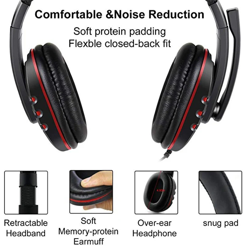 Gaming Headset 3.5mm Wired Over-Head Gamer Headphone With Microphone Volume Control Gamer Earphone Headset For Xbox PS4 PC - Universal Market