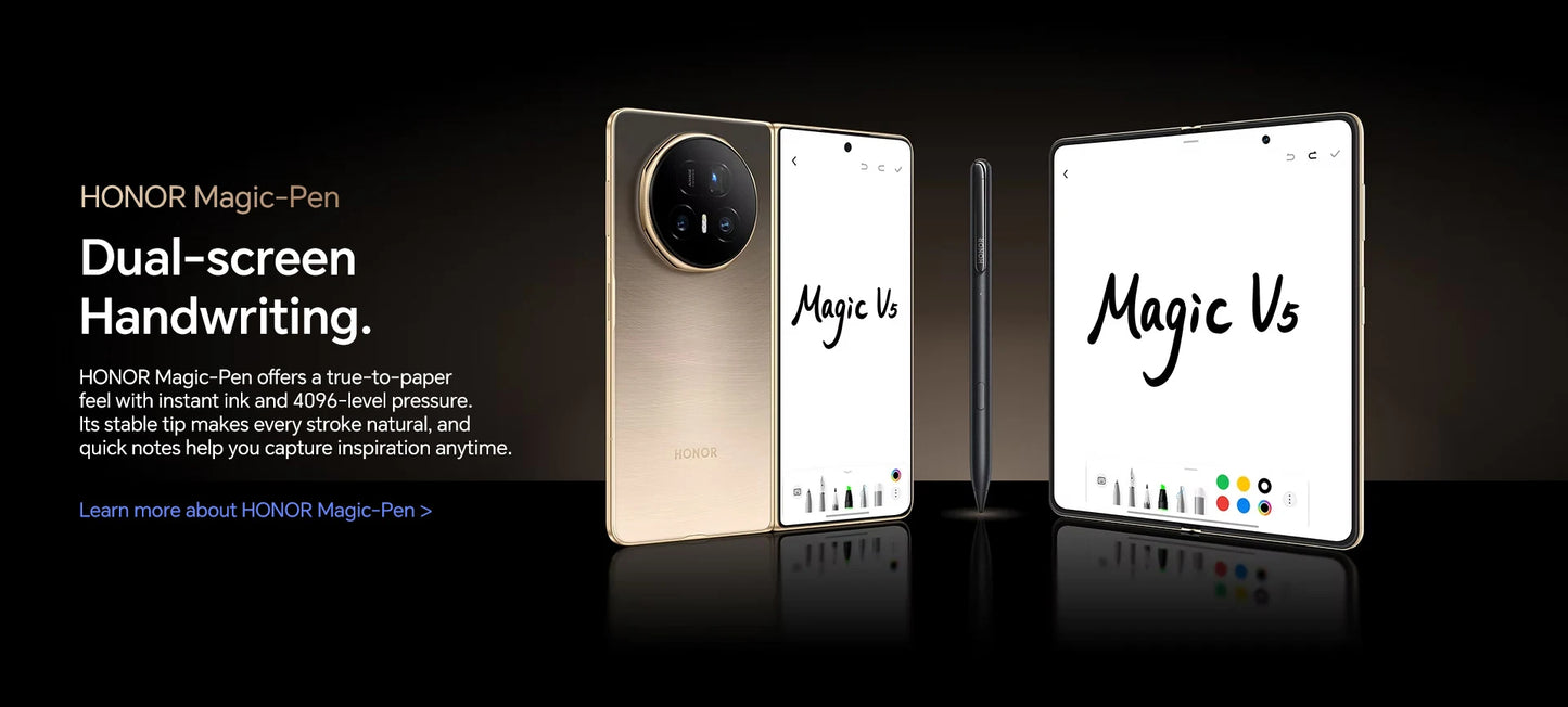 2025 New Global Version HONOR Magic V5 5G Foldable Smartphone 7.95" LTPO OLED Display Snapdragon 8 Elite 5820mAh 66W Wired NFC