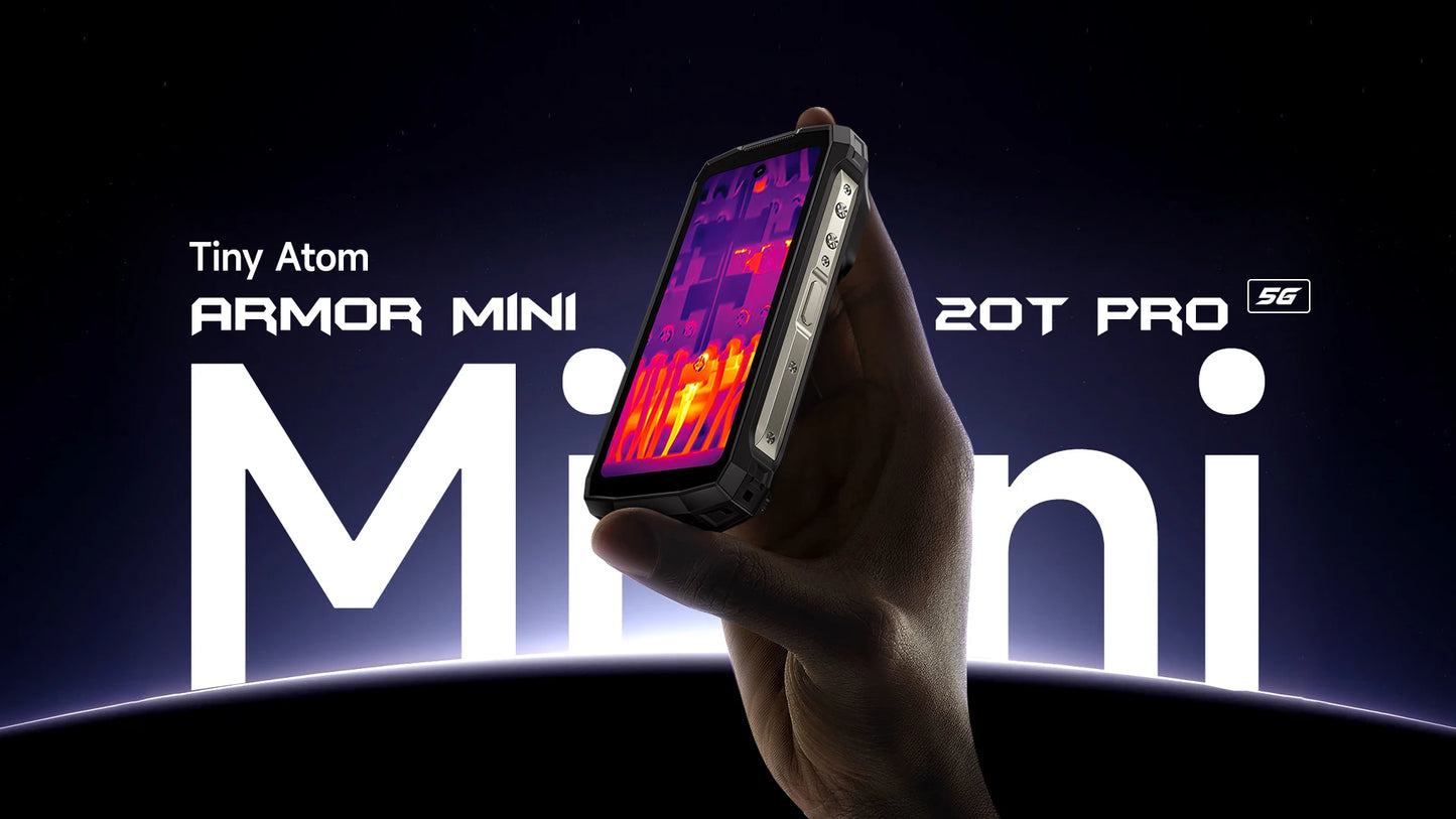 【World Premiere】Ulefone Armor Mini 20T Pro 5G 4.7" Display Rugged Phone LED Light Android 14 Smartphone 6200mAh 16GB+256GB 33W