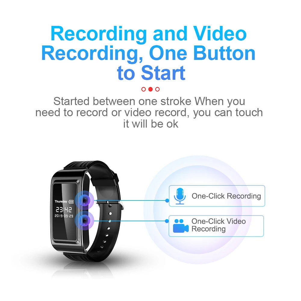 Mini Camera Watch Voice Video Recorder 1080P HD DV Professional Digital Bracelet Dictaphone Sound Small Micro For Home Secure - Universal Market