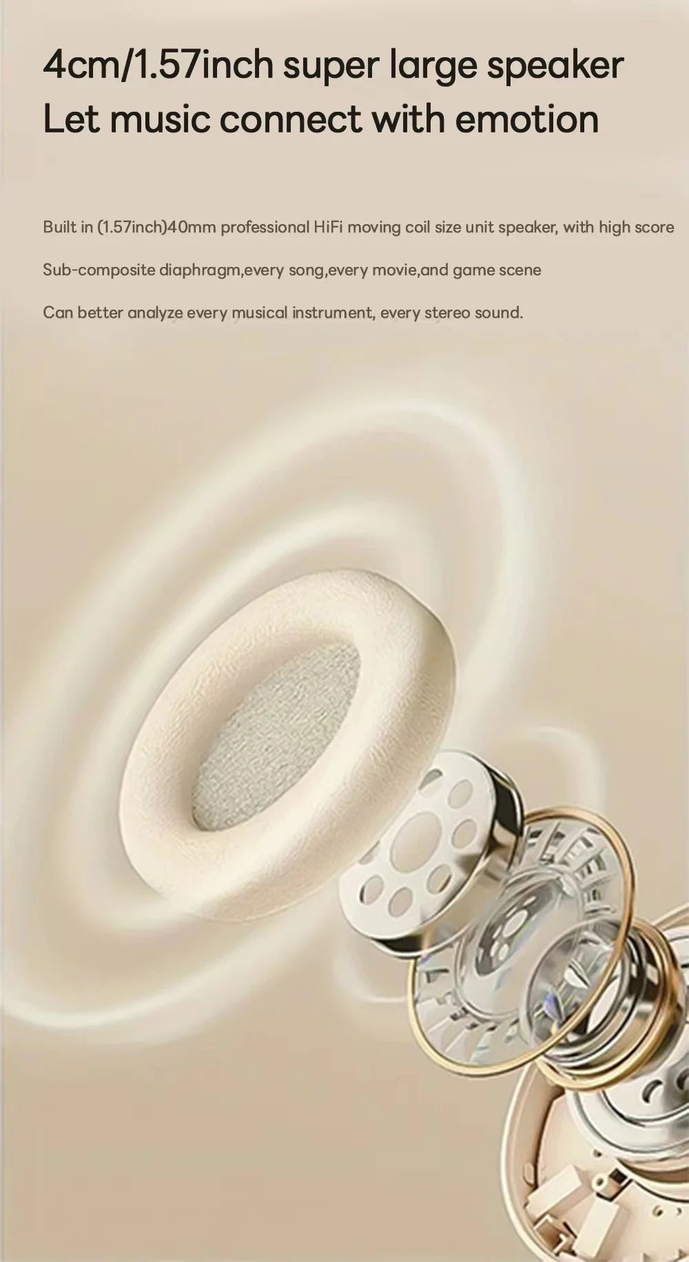 Bosebye Headphones P2961 Wireless Bluetooth 5.3 Original Earphone Stereo HIFI Headset Game Earbuds With Mic For Samsung iPhone - Universal Market