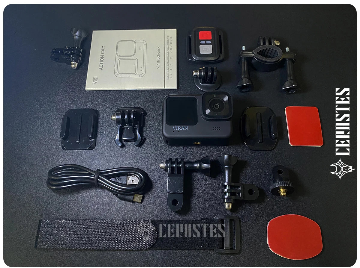 NEW CERASTES V9 4K WiFi Anti-shake Action Camera Go With Remote Control Screen Waterproof Sport Camera pro drive recorde