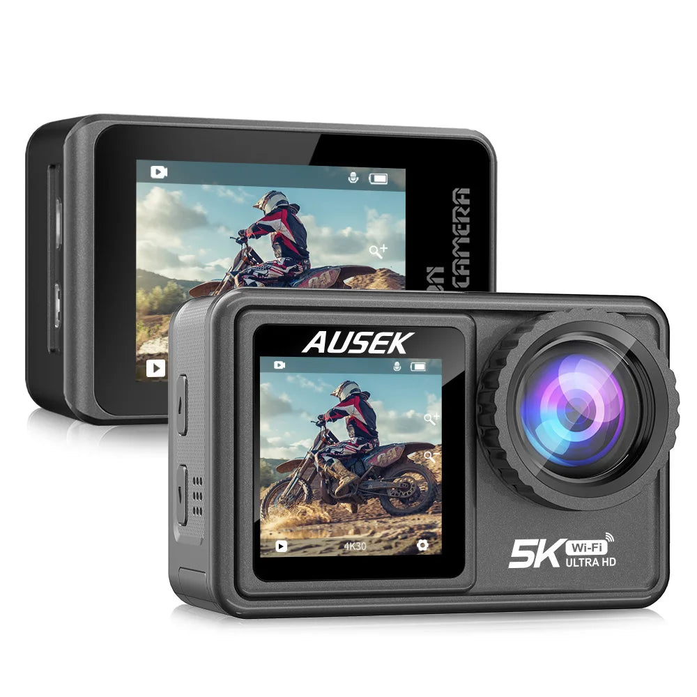 2" IPS Dual Screen Action Camera 5K 30FPS 4K 60FPS 48MP EIS Video With Optional Filter Lens 1080P Webcam Vlog WiFi Sports Cam