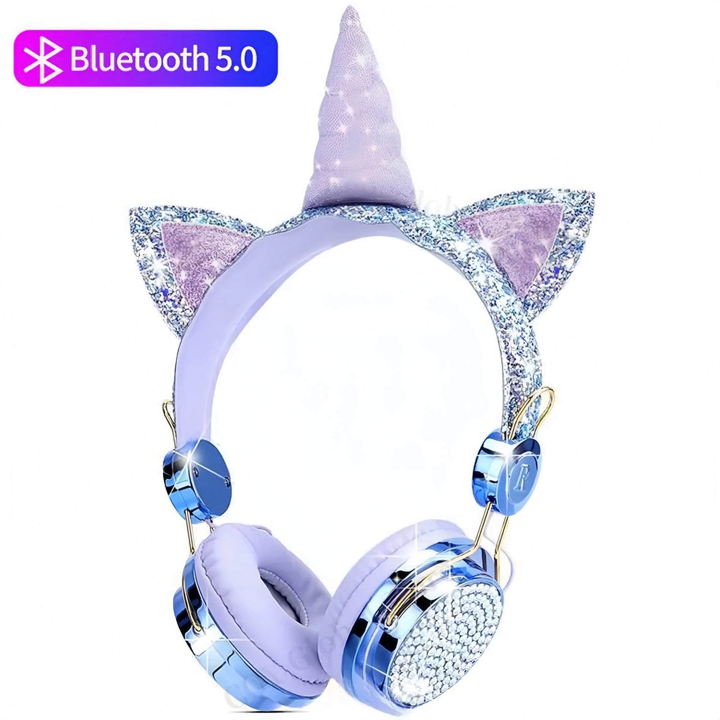 RGB Unicorn Kids Wireless Headphones With Mic Music Stereo Earphone Cute Unicorn Control RGB Light Headset Girls Kids Gift - Universal Market