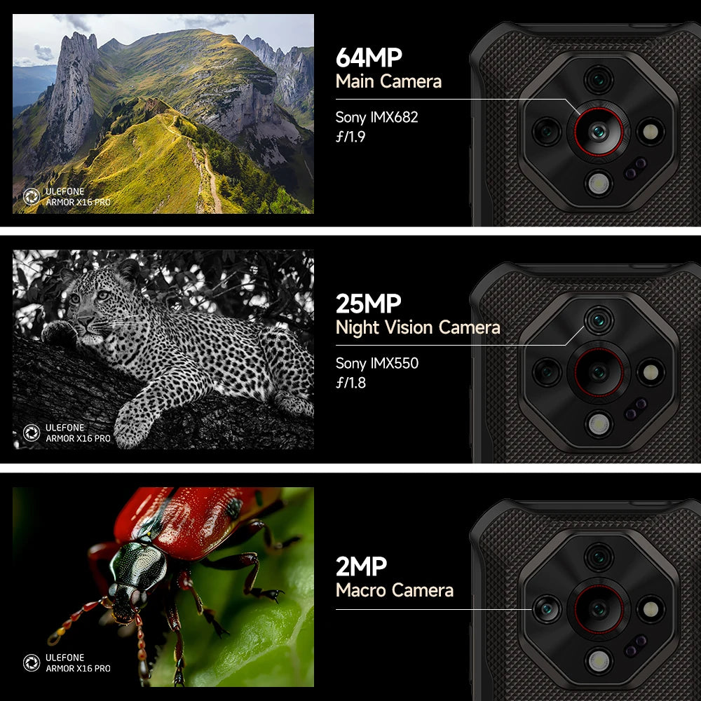 【World Premiere】Ulefone Armor X16 Pro 5G Rugged Phone 10360mAh Battery 256GB ROM NFC Android Smartphone with Google Gemini