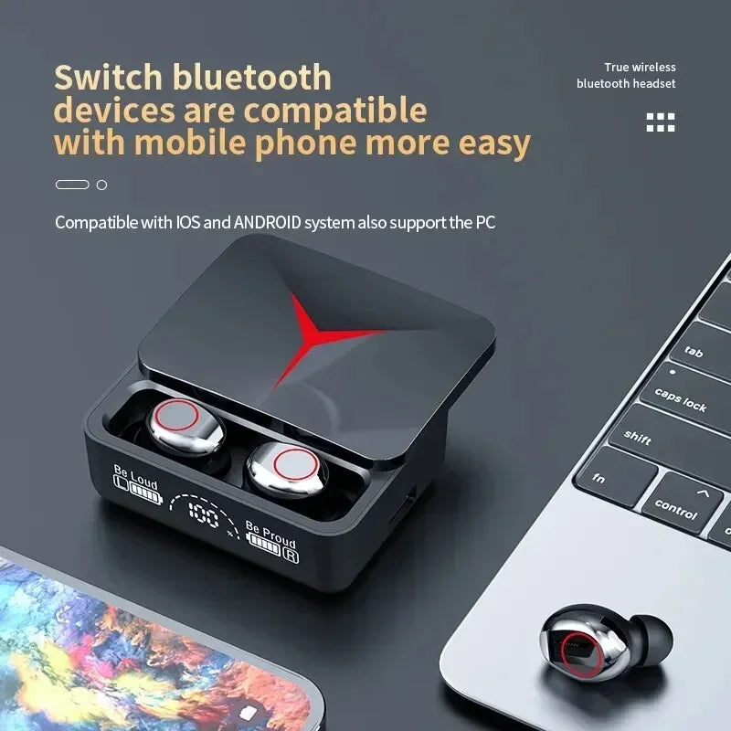 VIKEFON M90 TWS Bluetooth 5.3 Earphones Wireless Headphones Touch Control Gaming Headsets HIFI Stereo Sound Reduction With Mic - Universal Market