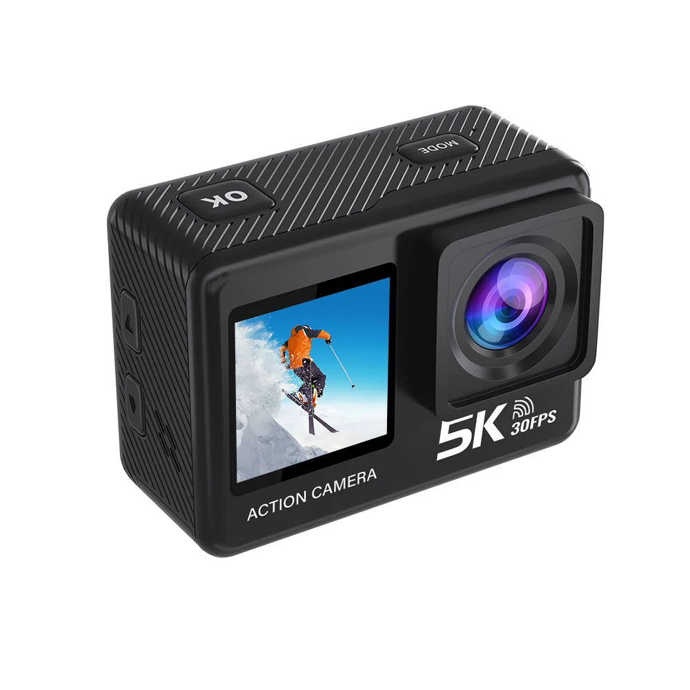 G9SE Action Camera 5K30fps 4K60fps 50MP 2.0 Touch LCD EIS DVR Webcam Dual Screen Wi-Fi 170D Waterproof 30M 5X Zoom Sports Camera