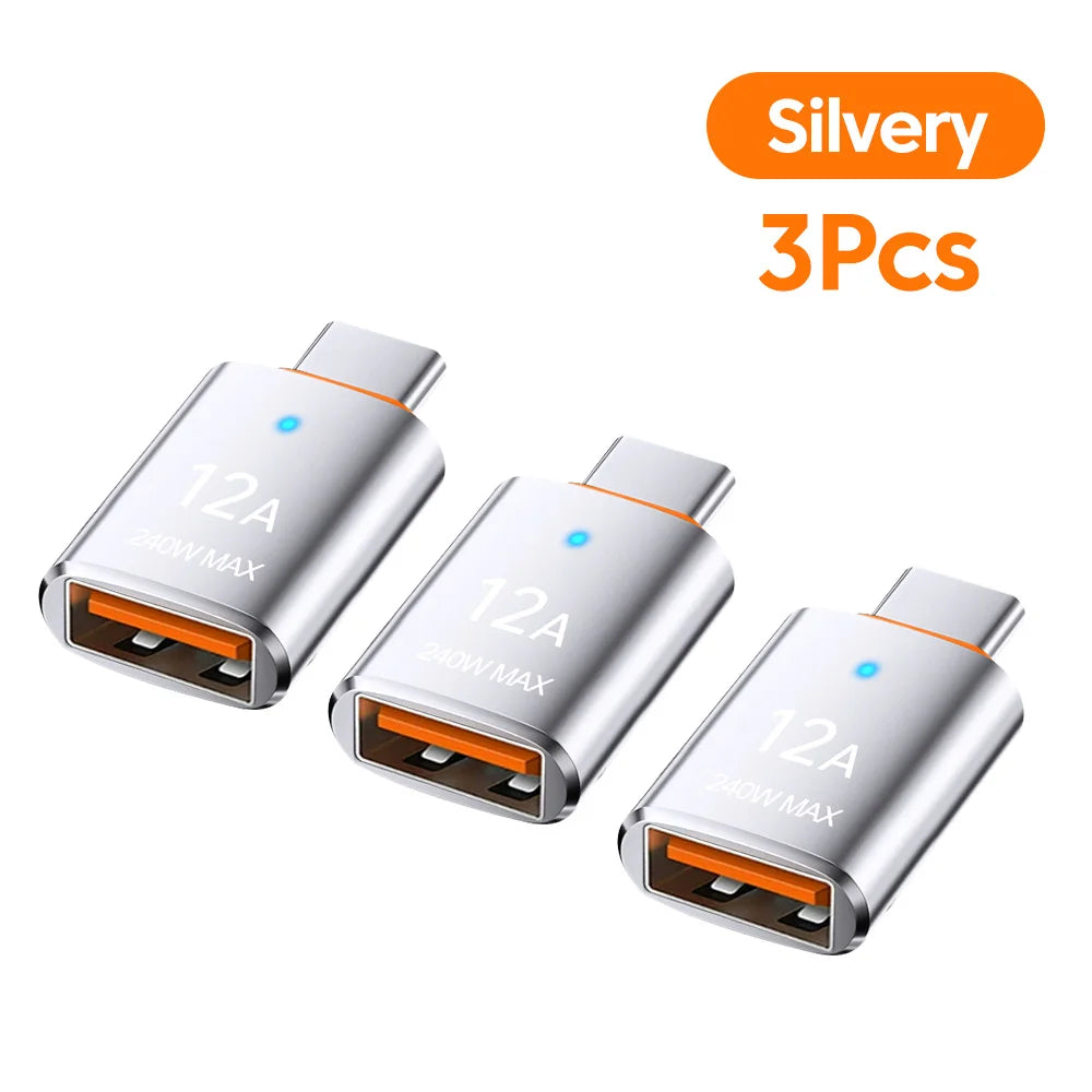 12A OTG USB 3.0 To Type C Adapter USB Female To Type c Male Fast Charging adadpter OTG USB C For Xiaomi Samsung Laptop PC